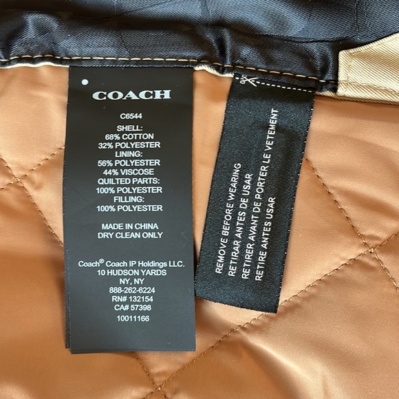 COACH NWT Classic Khaki Quilted Trench Coat size XS - Picture 10 of 16